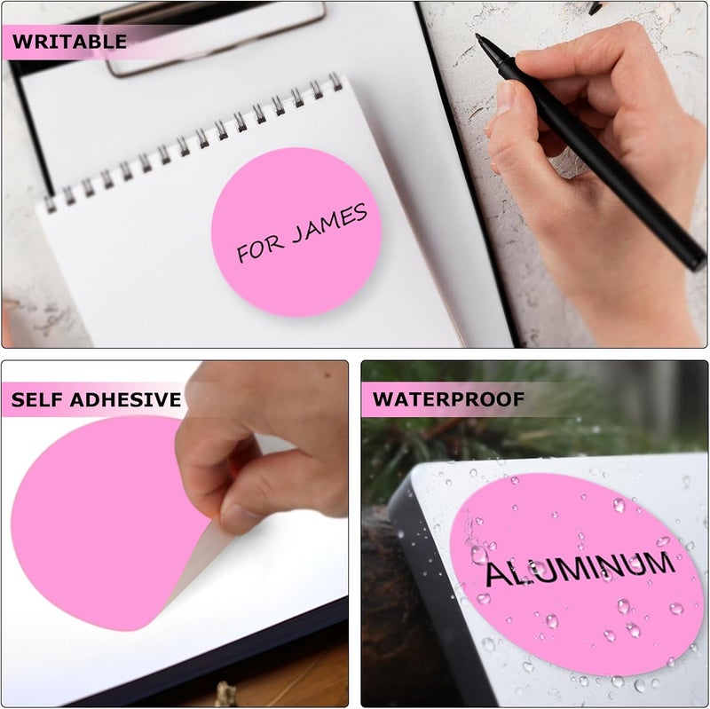 YIKIADA 40 PCS Dot Stickers 4" Round Labels Large Circle Color Coding Moving Decals Price Tags for Office Classroom Home Yard Sale Line up Pink - Image 5